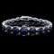 14k Gold 12.00ct Sapphire 0.80ct Diamond Bracelet