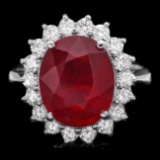 14k White Gold 6.15ct Ruby 0.80ct Diamond Ring