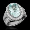 14k Gold 6.60ct Aquamarine 1.71ct Diamond Ring