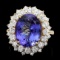 14k Yellow Gold 8ct Tanzanite 1.90ct Diamond Ring