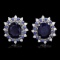 14k Gold 8.2ct Sapphire 0.75ct Diamond Earrings