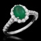 14K Gold 1.21ct Emerald 0.72ct Diamond Ring