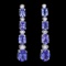 14k Gold 5ct Tanzanite 0.35ct Diamond Earrings