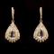14K Gold 13.6ct Morganite 6.73ct Diamond Earrings