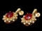 14k Gold 11.00ct Ruby 2.00ct Diamond Earrings