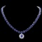 14k Gold 50ct Sapphire 2.00ct Diamond Necklace