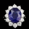 14k Gold 7.00ct Sapphire 2.00ct Diamond Ring