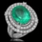 14K Gold 8.93ct Emerald 2.31ct Diamond Ring