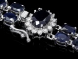 14k Gold 30ct Sapphire 0.60ct Diamond Bracelet