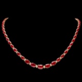 14k Gold 30.00ct Ruby 1.60ct Diamond Necklace