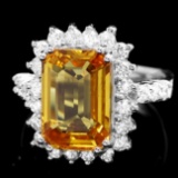 14k Gold 7.85ct Sapphire 1.00ct Diamond Ring