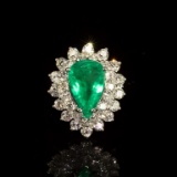 14K Gold 2.05ct Emerald 1.70ct Diamond Ring