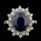 14k Gold 3.50ct Sapphire 0.70ct Diamond Ring