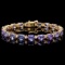 14k 17.00ct Tanzanite 0.80ct Diamond Bracelet