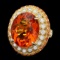 14k Gold 15.00ct Citrine 0.90ct Diamond Ring