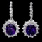 14k Gold 14ct Amethyst 1.55ct Diamond Earrings