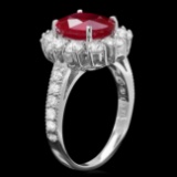 14k White Gold 3.20ct Ruby 1.50ct Diamond Ring