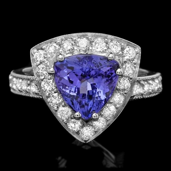 14k Gold 2.70ct Tanzanite 1.10ct Diamond Ring