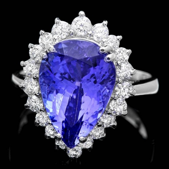 18k Gold 6.00ct Tanzanite 0.80ct Diamond Ring