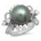 14K Gold 14mm Tahitian Pearl 2.28cts Diamond Ring