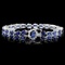 14k Gold 26ct Sapphire 0.60ct Diamond Bracelet