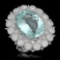 14K Gold 14.97ct Aquamarine 2.75ct Diamond Ring