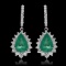 14K Gold 7.24ct Emerald & 2.51ct Diamond Earrings