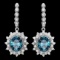 14k White Gold 8ct Topaz 1.80ct Diamond Earrings