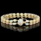 14k Yellow Gold 13ct Opal 0.55ct Diamond Bracelet