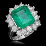 18K Gold 4.18 Emerald 2.00 Diamond Ring