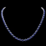 18k Gold 30ct Sapphire 1.70ct Diamond Necklace