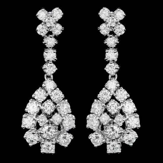 14k White Gold 2.80ct Diamond Earrings