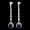 14k Gold 6.00ct Sapphire 2.90ct Diamond Earrings