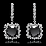 14k White Gold 13.88ct Diamond Earrings