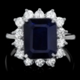 14k Gold 5.00ct Sapphire 1.15ct Diamond Ring