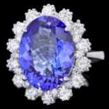 14k Gold 8.00ct Tanzanite 1.90ct Diamond Ring