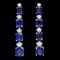 14k Gold 6ct Sapphire .35ct Diamond Earrings