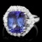 14k Gold 6.00ct Tanzanite 1.20ct Diamond Ring