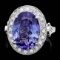 14k Gold 7.00ct Tanzanite 0.70ct Diamond Ring