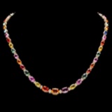 14k Gold 33ct Sapphire 1.2ct Diamond Necklace