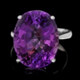 14k White Gold 15.00ct Amethyst Ring