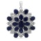 14K Gold 28.35ct Sapphire 2.55ct Diamond Pendant