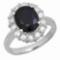 14K Gold 3.12ct Sapphire 0.94ct Diamond Ring