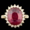 14k Yellow Gold 6.00ct Ruby 0.85ct Diamond Ring