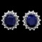 14k Gold 18ct Sapphire 1.35ct Diamond Earrings