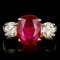 14k Yellow Gold 3.00ct Ruby 1.15ct Diamond Ring