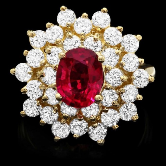 14k Gold 1.50ct Tourmaline 2.10ct Diamond Ring