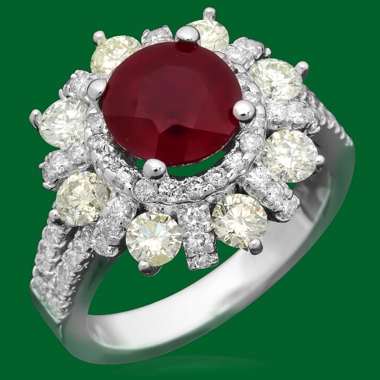 14k Gold 3.02ct Ruby 1.85ct Diamond Ring