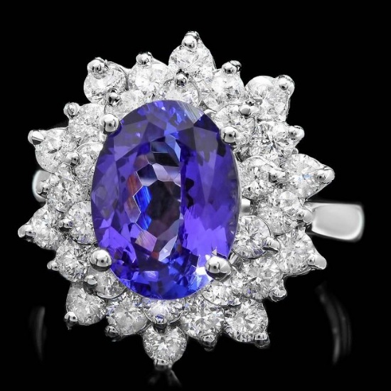 14k Gold 3.50ct Tanzanite 1.70ct Diamond Ring