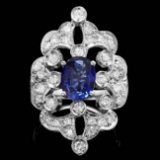 14k Gold 2.00ct Sapphire 1.30ct Diamond Ring